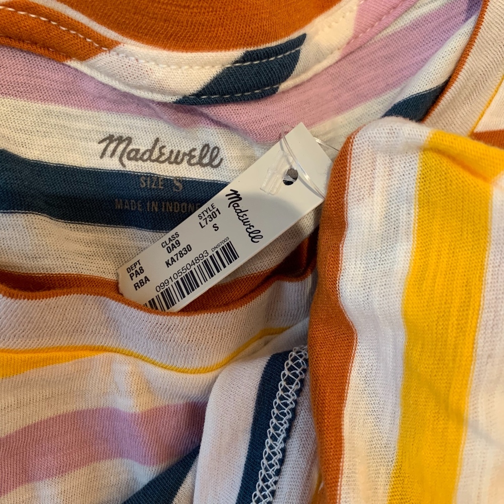 NWT Madewell Whisper Cotton Stripe Crewneck - Picture 6 of 6